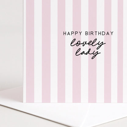 Birthday Card for Her Simple Stripe