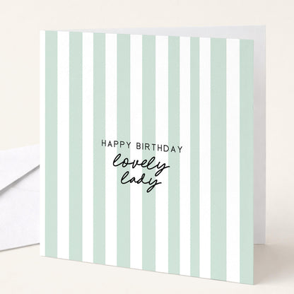 Birthday Card for Her Simple Stripe