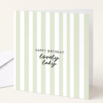 Birthday Card for Her Simple Stripe