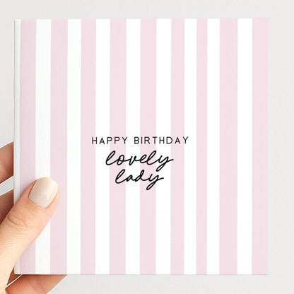 Birthday Card for Her Simple Stripe