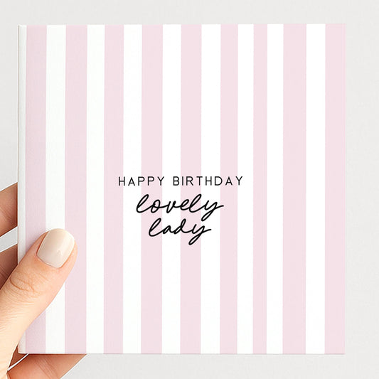 Birthday Card for Her Simple Stripe