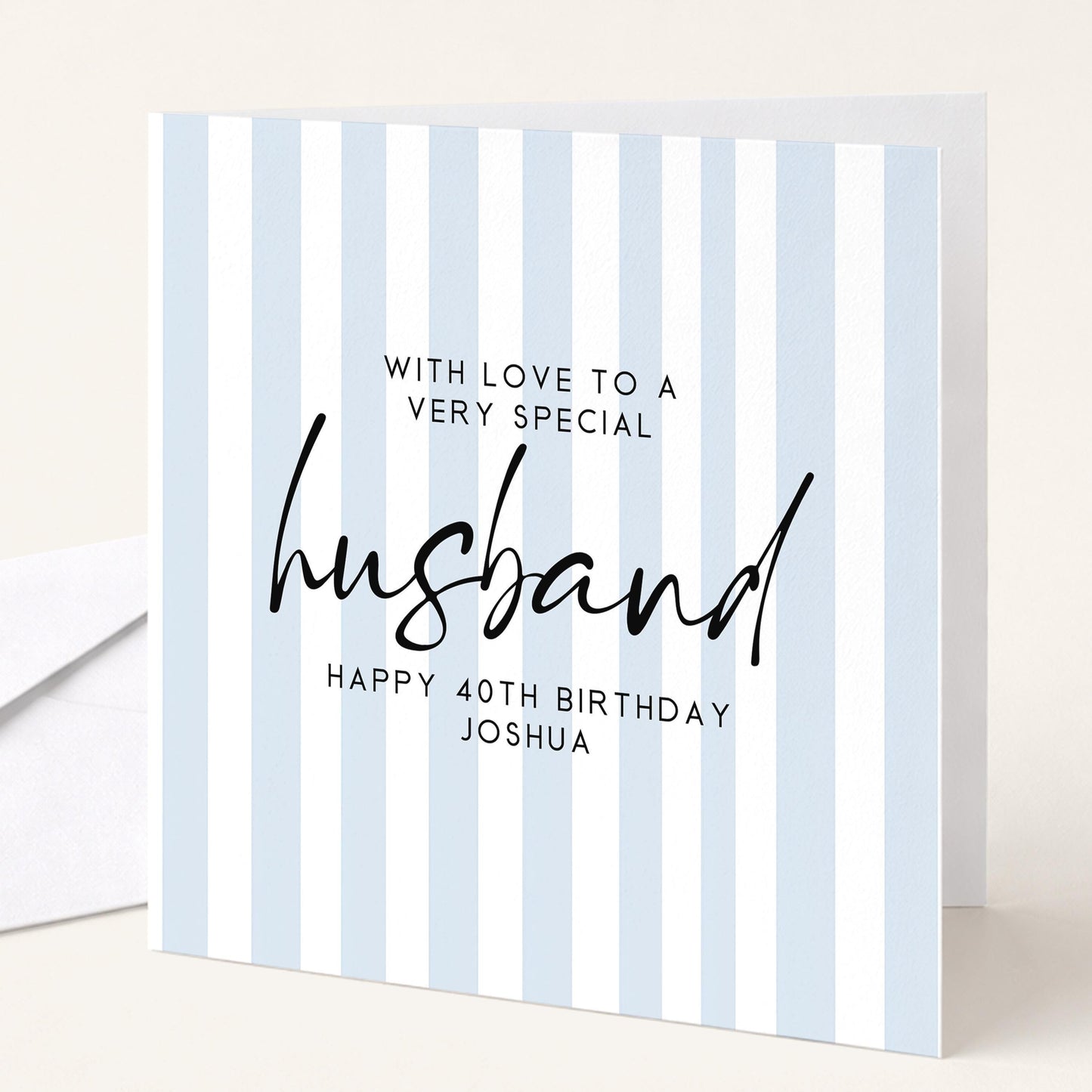 Birthday Card for Husband Simple Stripe