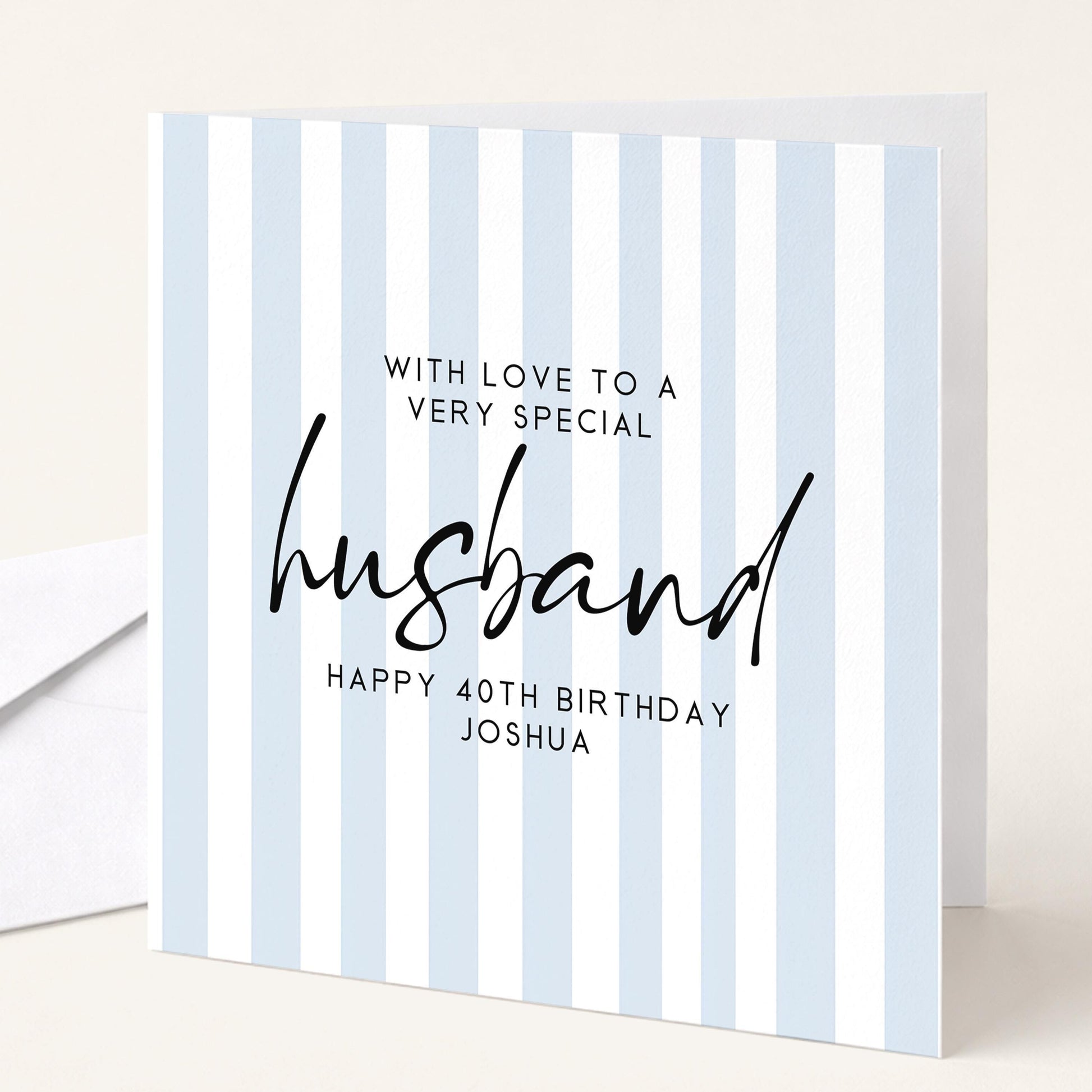 Birthday Card for Husband Simple Stripe