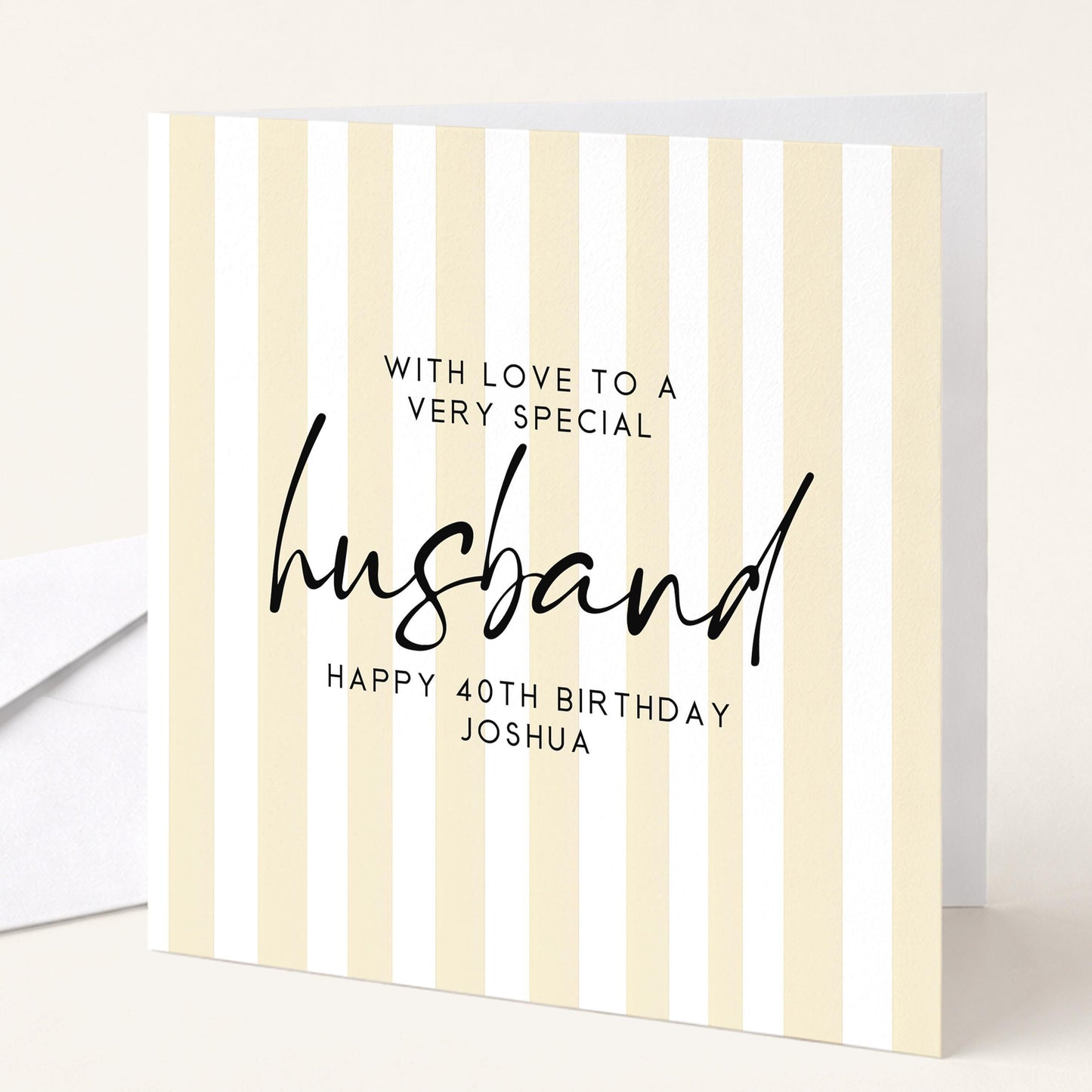 Birthday Card for Husband Simple Stripe