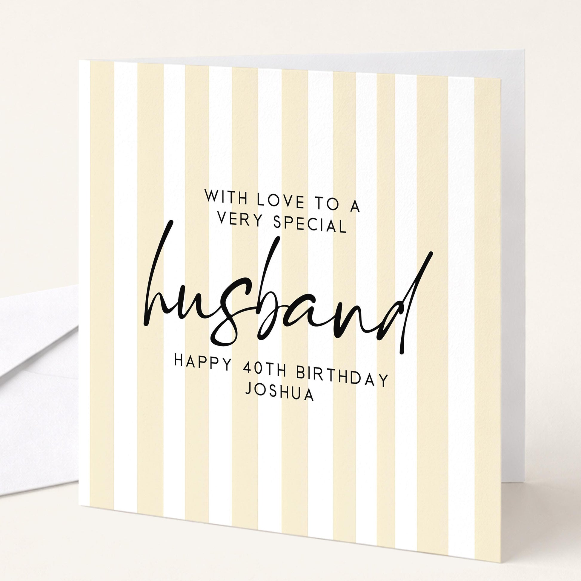Birthday Card for Husband Simple Stripe