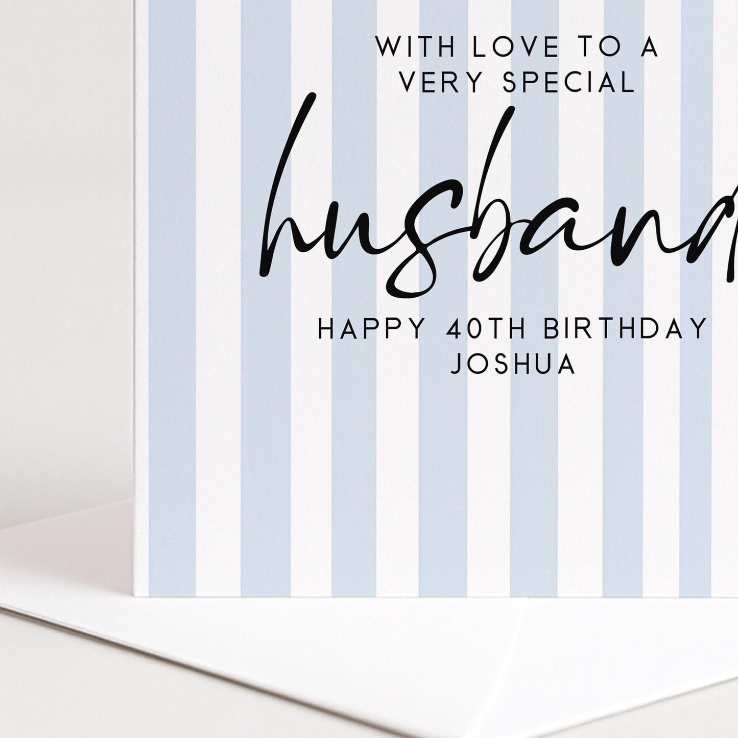 Birthday Card for Husband Simple Stripe