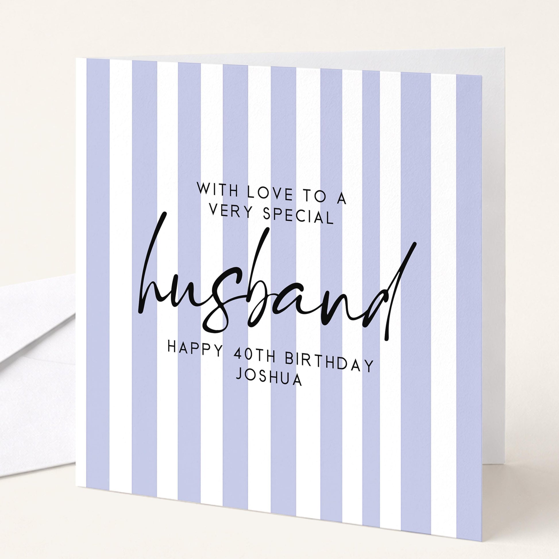 Birthday Card for Husband Simple Stripe