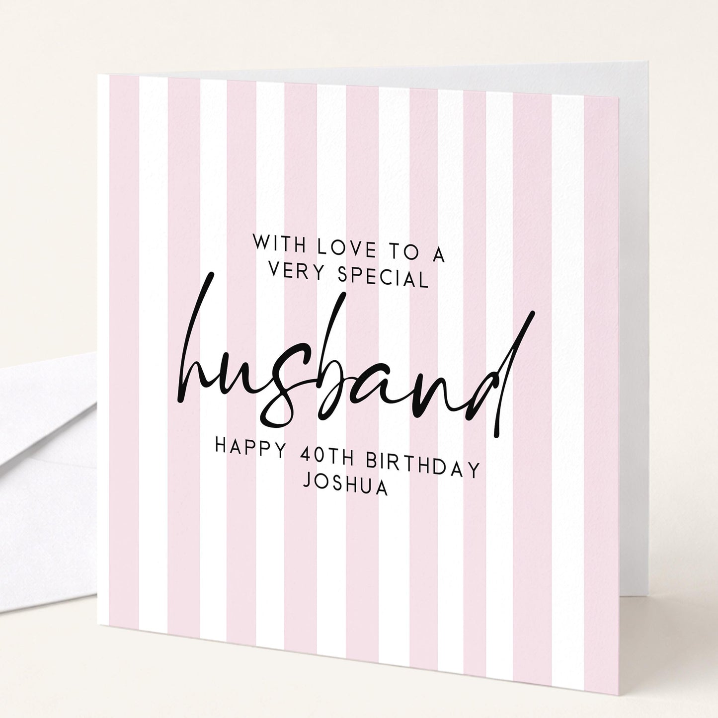 Birthday Card for Husband Simple Stripe