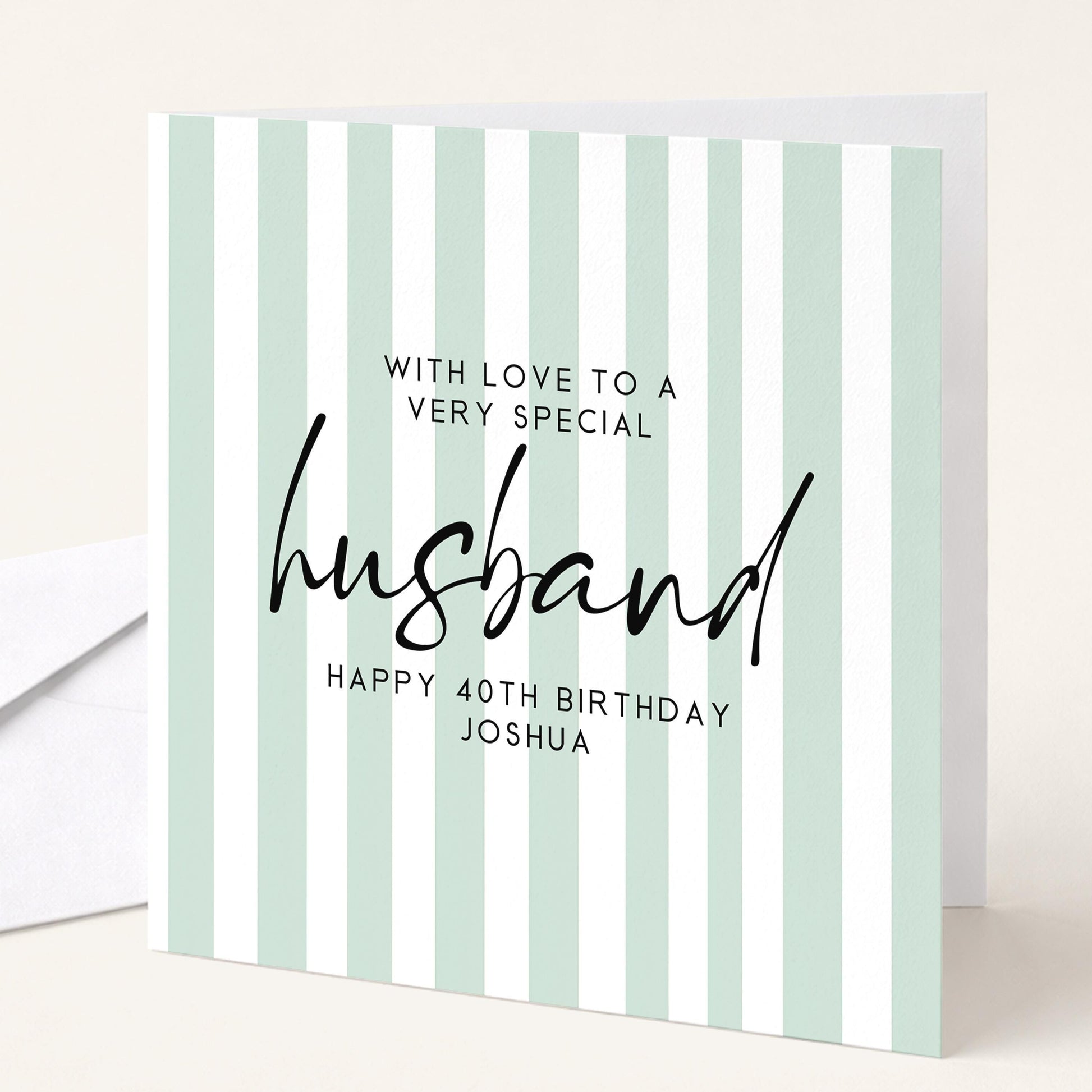 Birthday Card for Husband Simple Stripe
