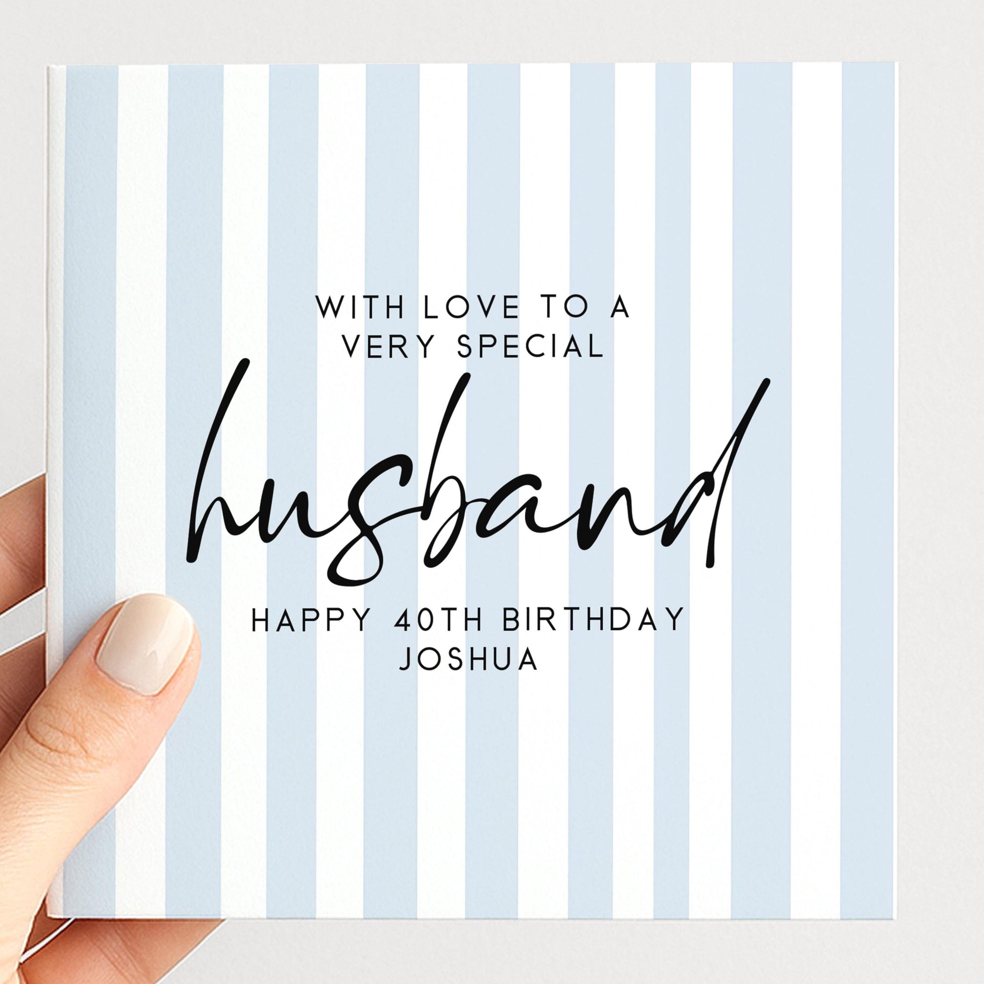 Birthday Card for Husband Simple Stripe