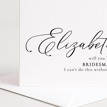 Bridesmaid Proposal Card - Personalised Bridesmaid Card With Matte Finish & Floral Design