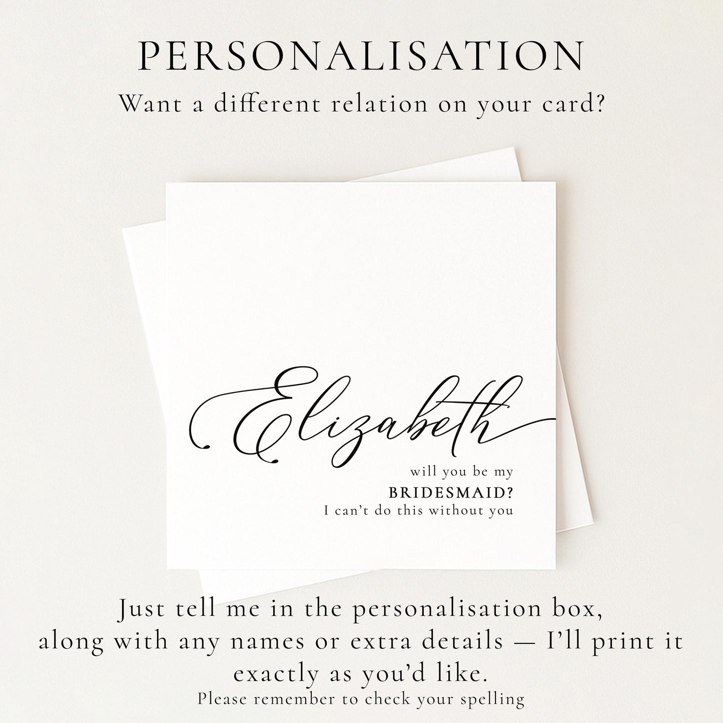 Bridesmaid Proposal Card - Personalised Bridesmaid Card With Matte Finish & Floral Design