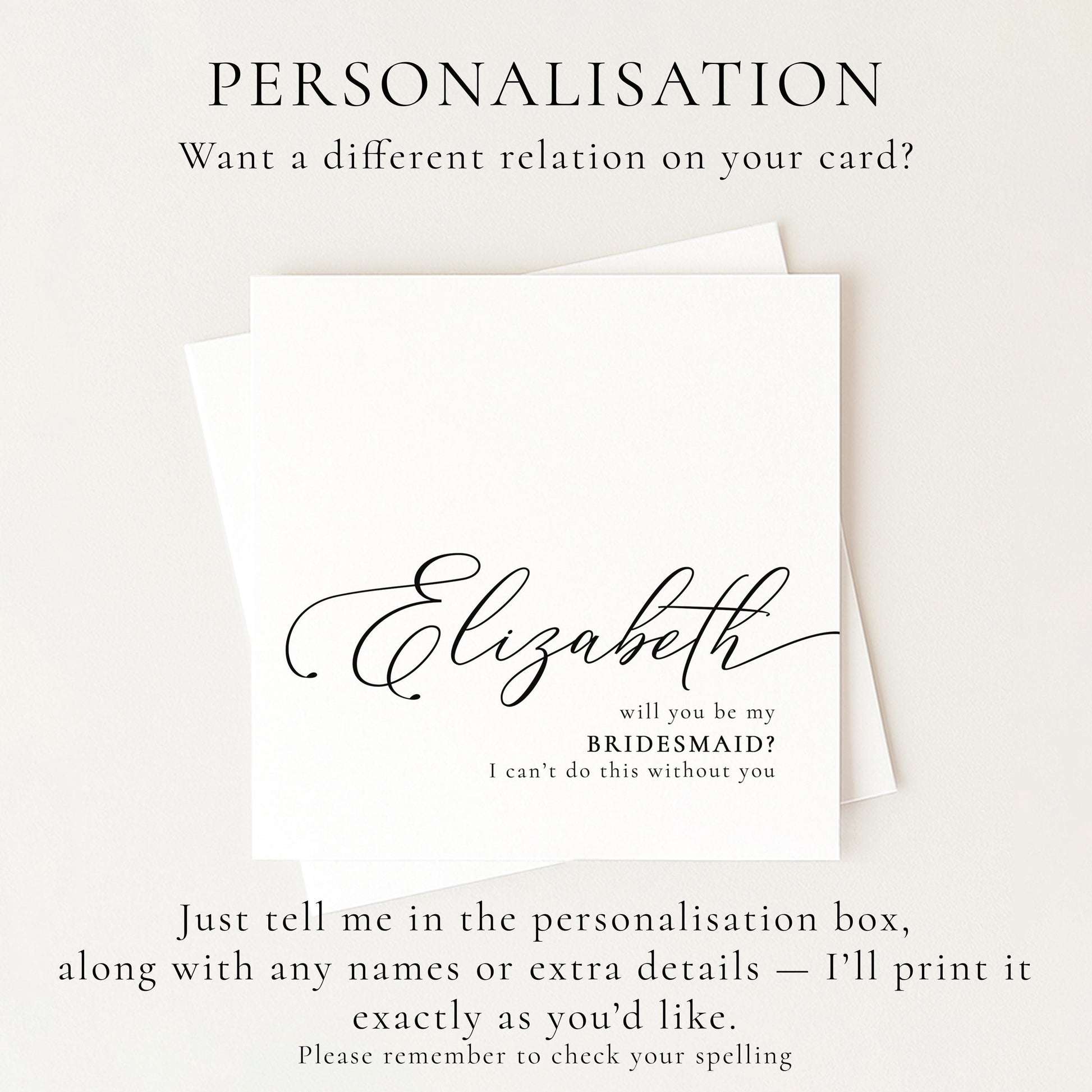Bridesmaid Proposal Card - Personalised Bridesmaid Card With Matte Finish & Floral Design