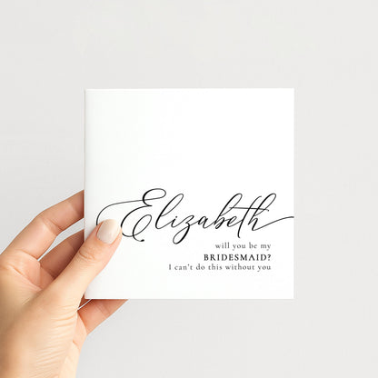 Bridesmaid Proposal Card - Personalised Bridesmaid Card With Matte Finish & Floral Design