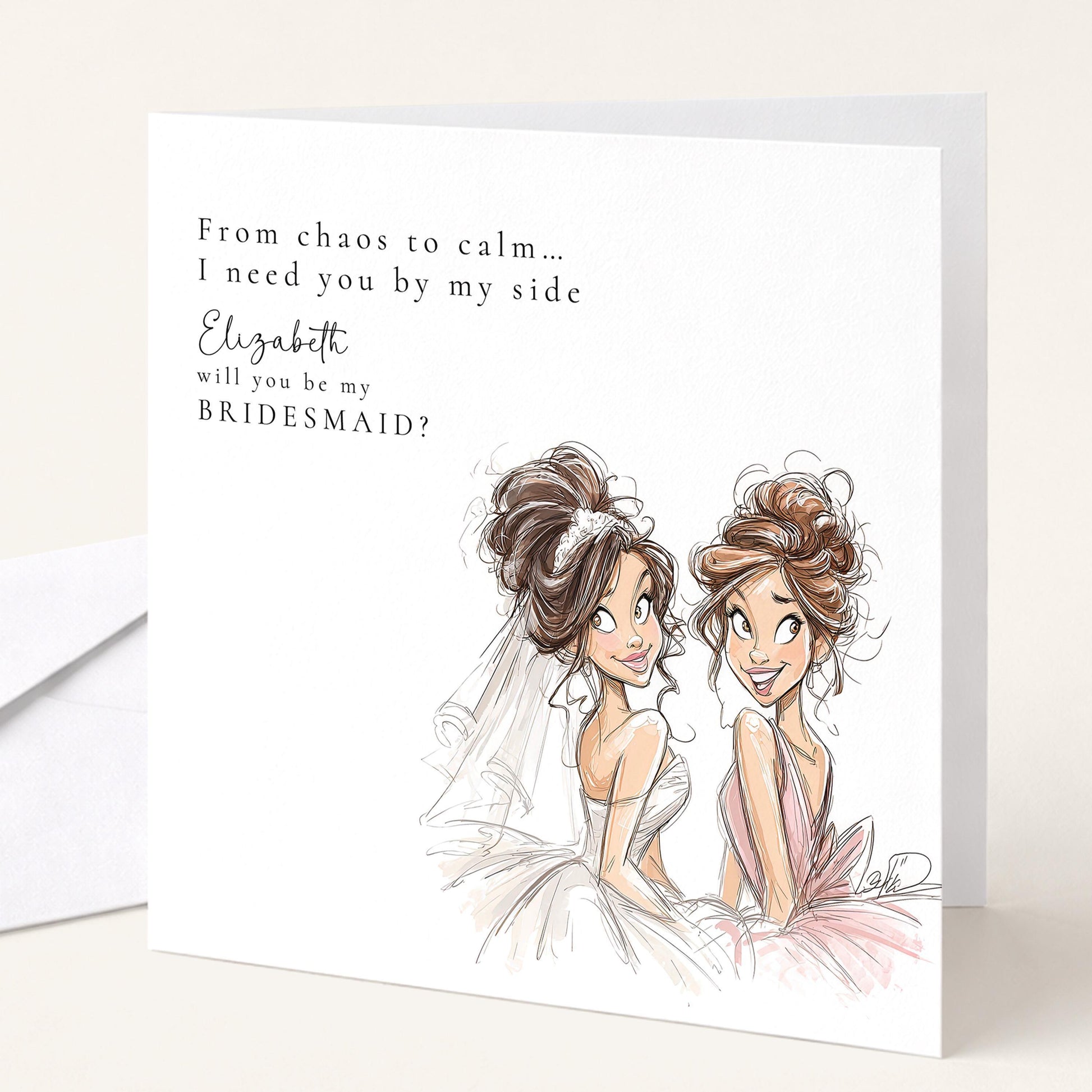 Bridesmaid Proposal Card – Personalised Bridesmaid Card With Matte Finish Greeting