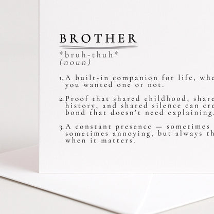 Brother Card – Minimalist Greeting Card With Meaningful Sibling Bond Design