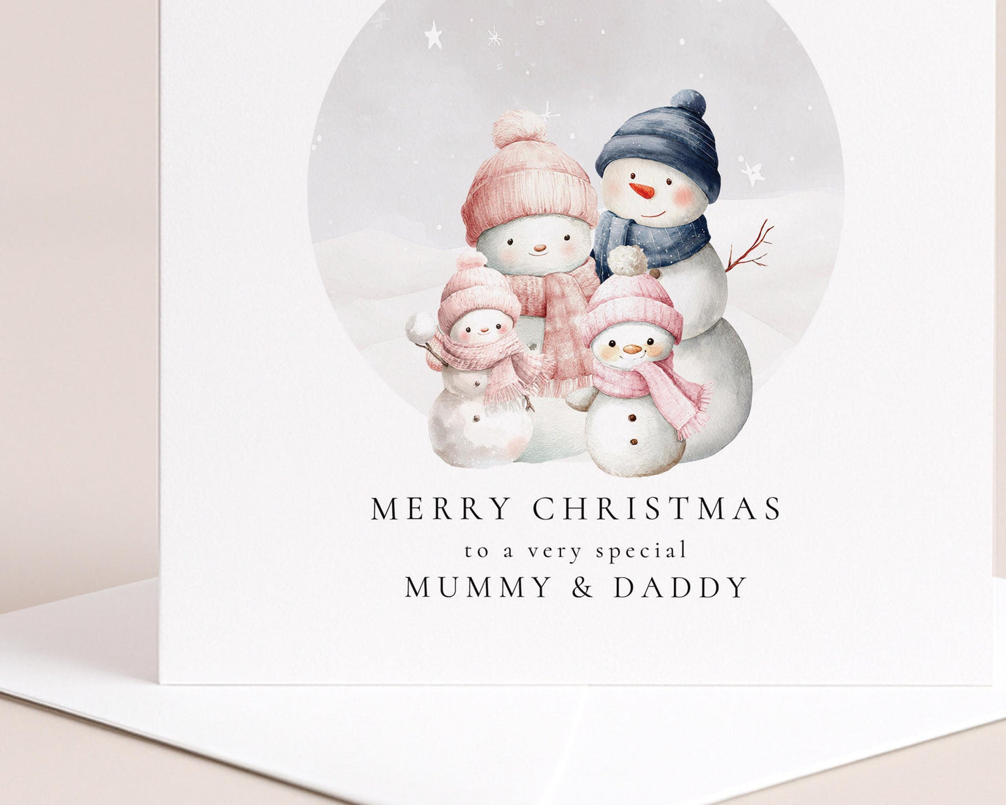 Christmas Card for Mummy and Daddy from Two Daughters
