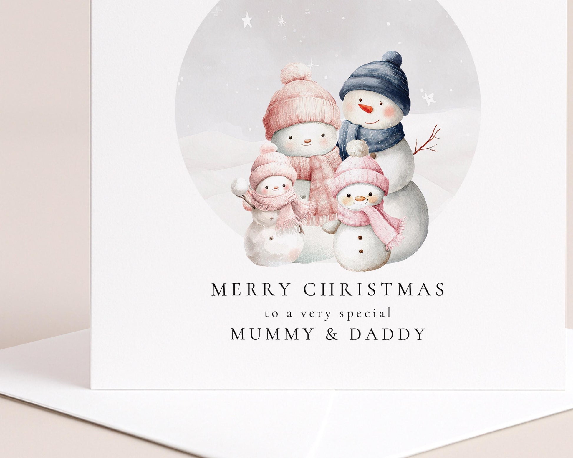 Christmas Card for Mummy and Daddy from Two Daughters