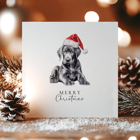 Christmas Dog Card - Personalised Black Lab Holiday Greeting With Envelope