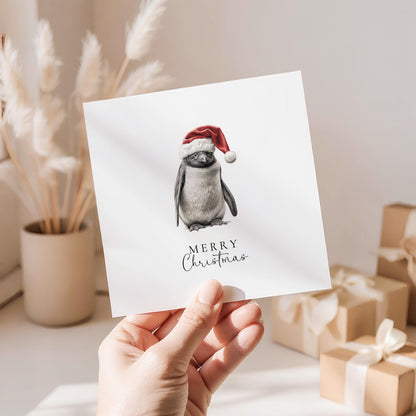 Christmas Penguin Card – Personalised Holiday Greeting With Matte Finish