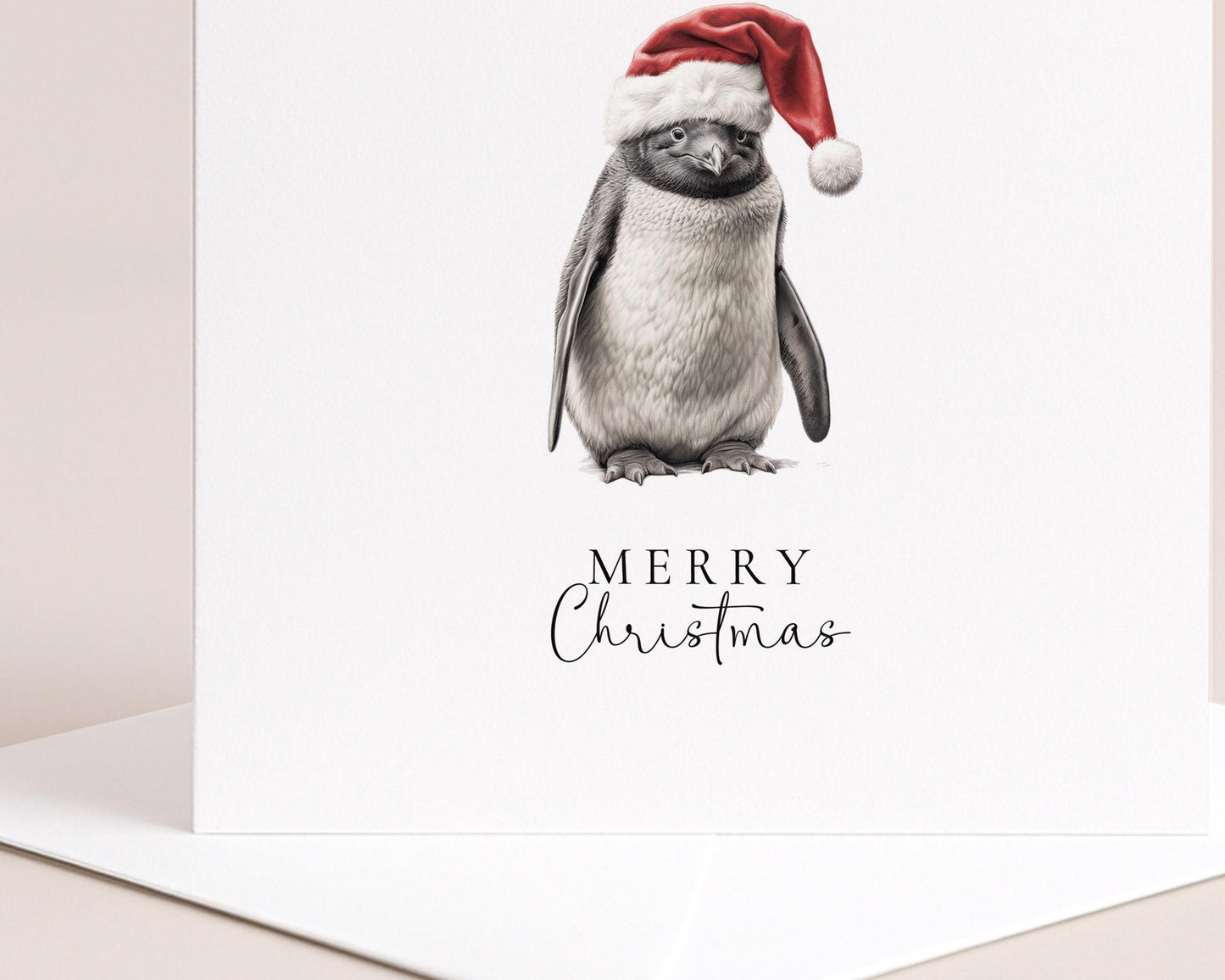 Christmas Penguin Card – Personalised Holiday Greeting With Matte Finish