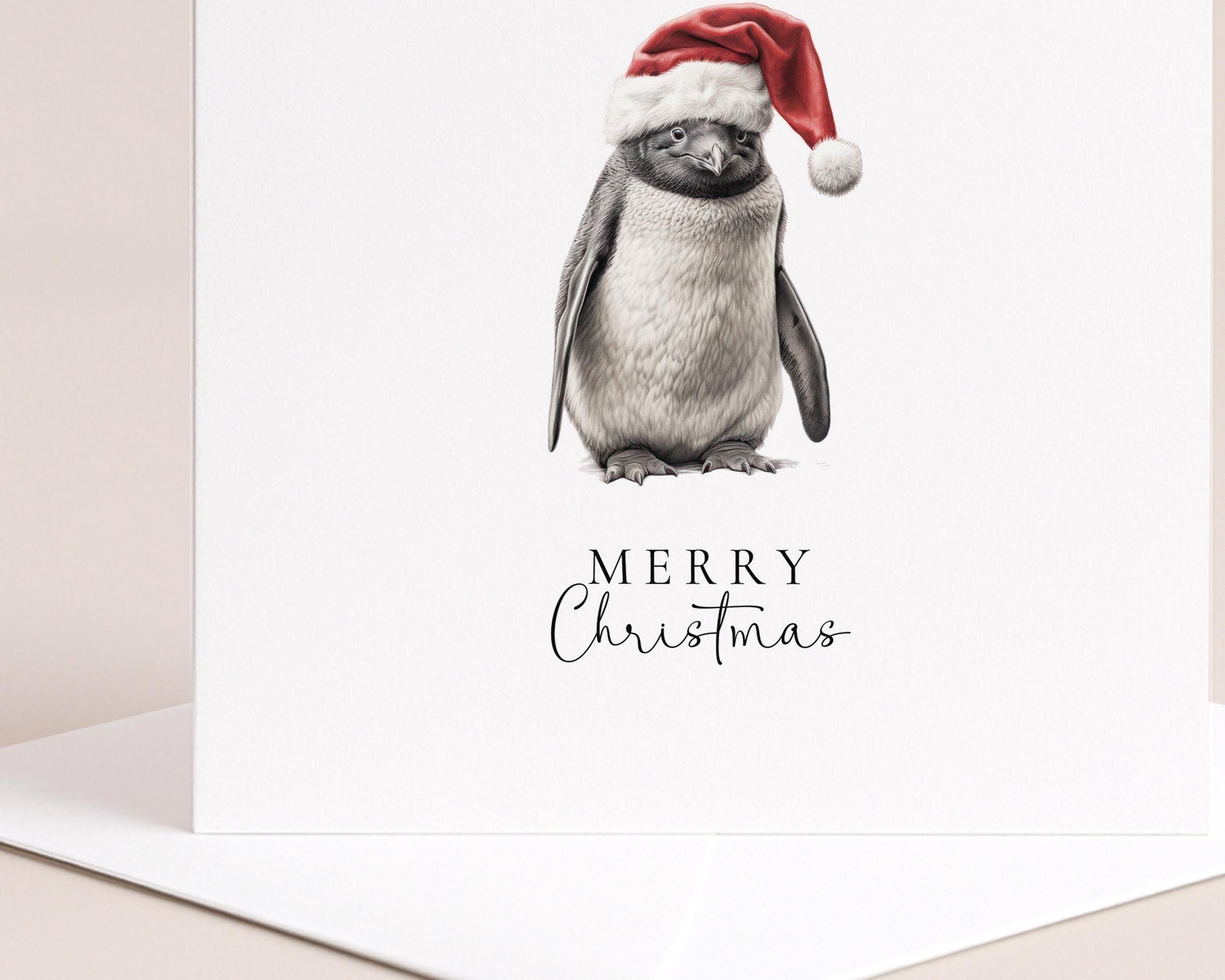 Christmas Penguin Card – Personalised Holiday Greeting With Matte Finish