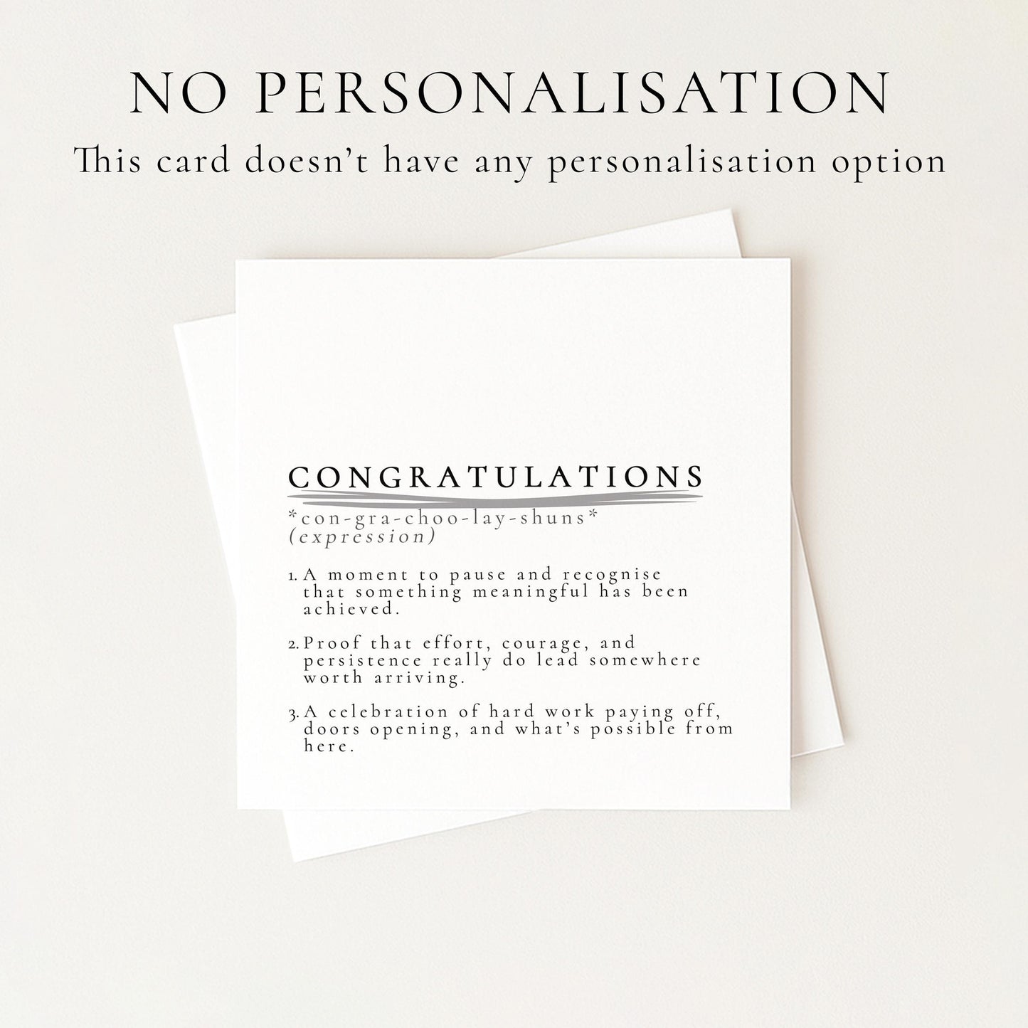 Congratulations Card – Minimalist Design Celebration Card With Matte Finish