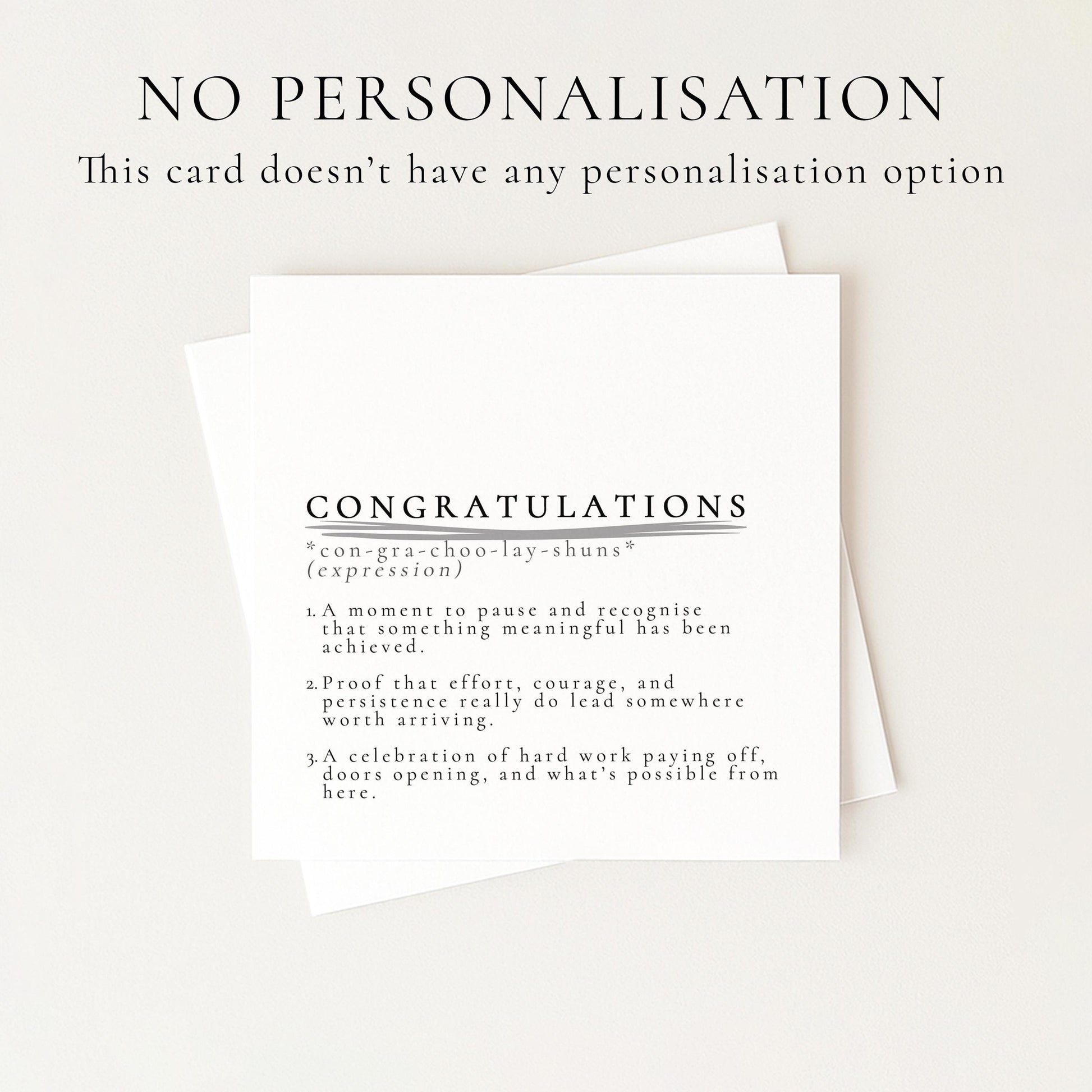 Congratulations Card – Minimalist Design Celebration Card With Matte Finish