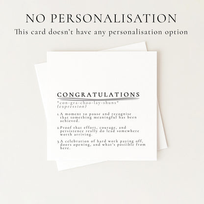 Congratulations Card – Minimalist Design Celebration Card With Matte Finish