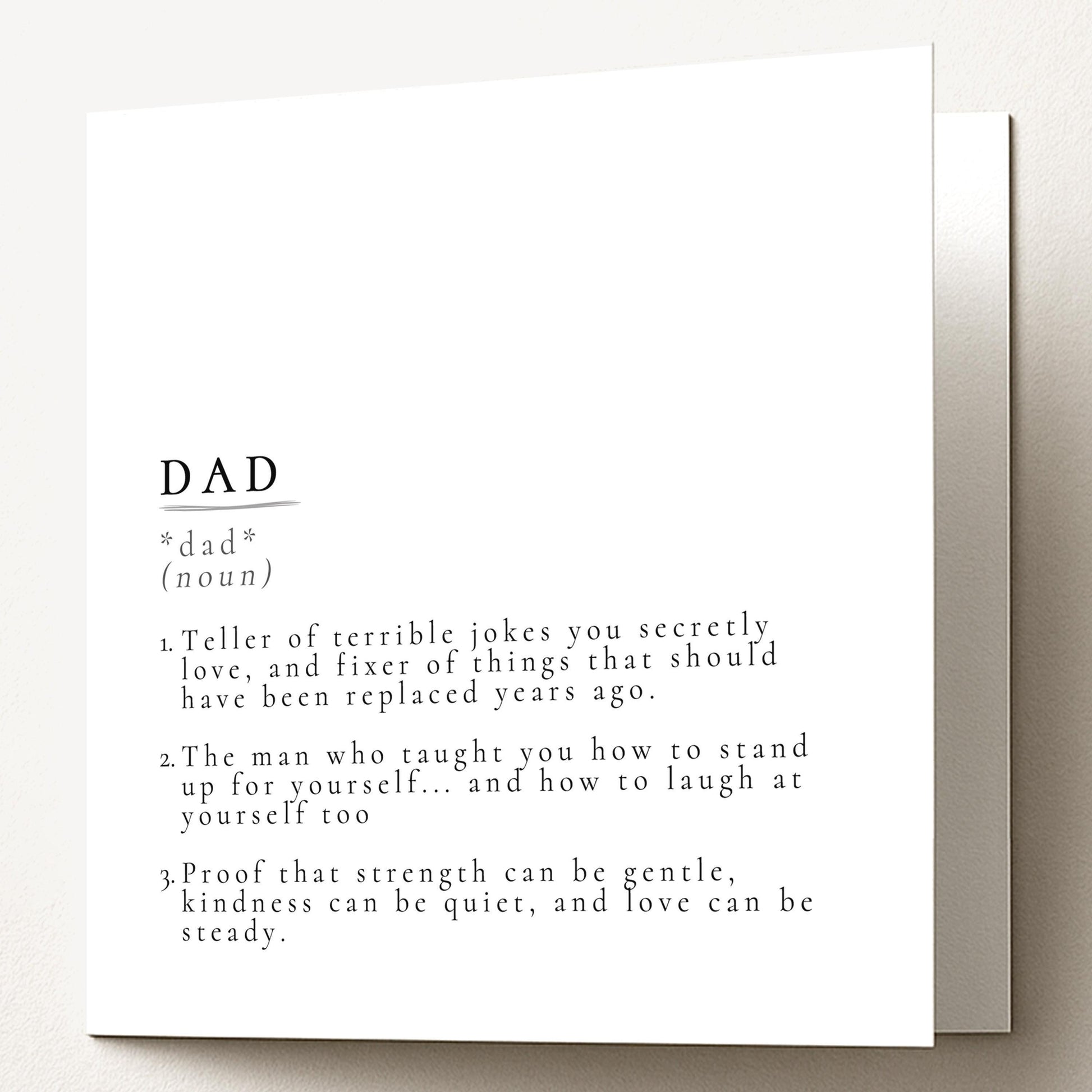 Dad Definition Card – Minimalist Birthday Greeting With Heartfelt Message