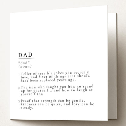 Dad Definition Card – Minimalist Birthday Greeting With Heartfelt Message