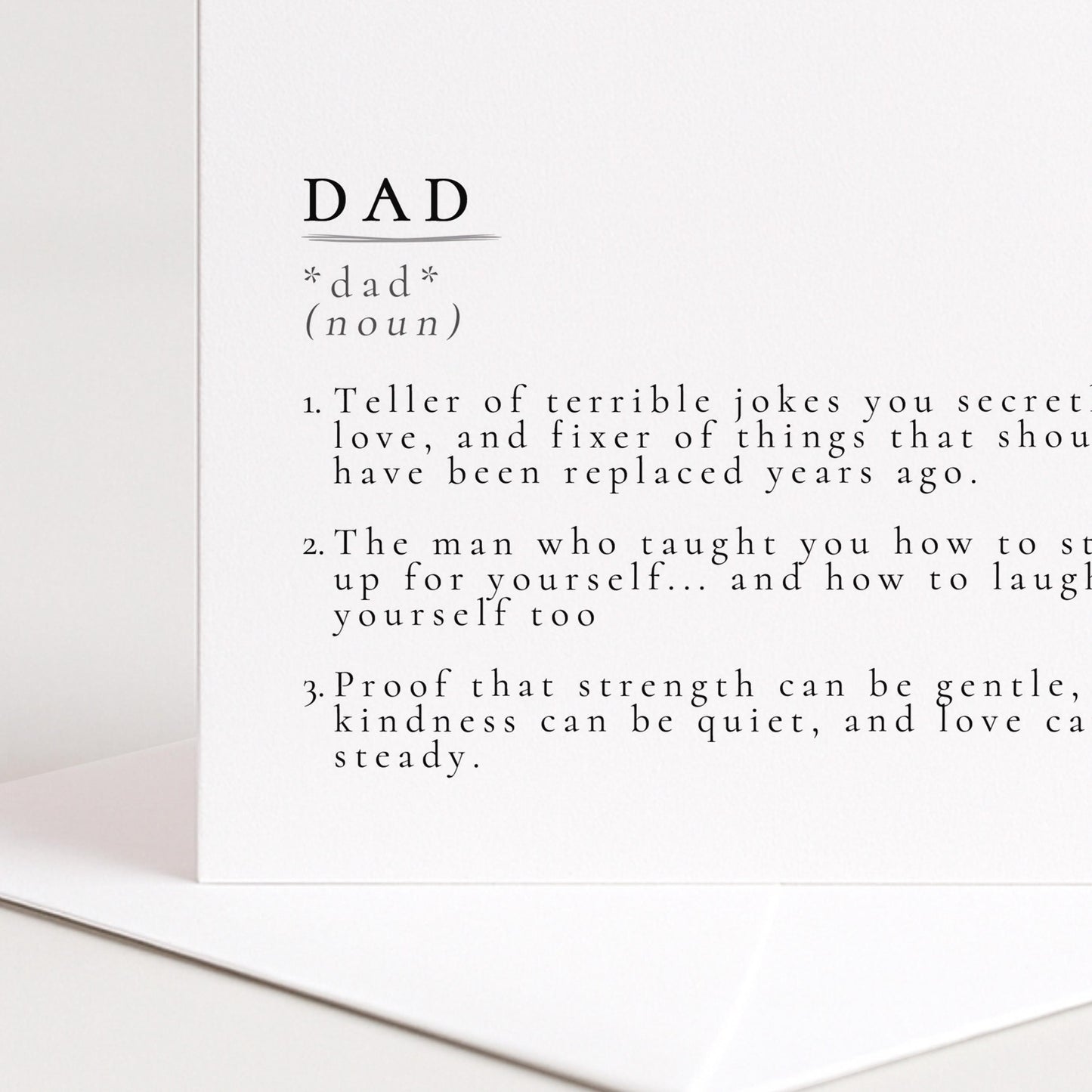 Dad Definition Card – Minimalist Birthday Greeting With Heartfelt Message