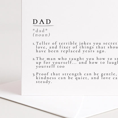 Dad Definition Card – Minimalist Birthday Greeting With Heartfelt Message