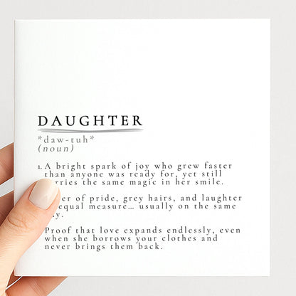 Daughter Definition Card – Minimalist Birthday Greeting With Timeless Sentiment