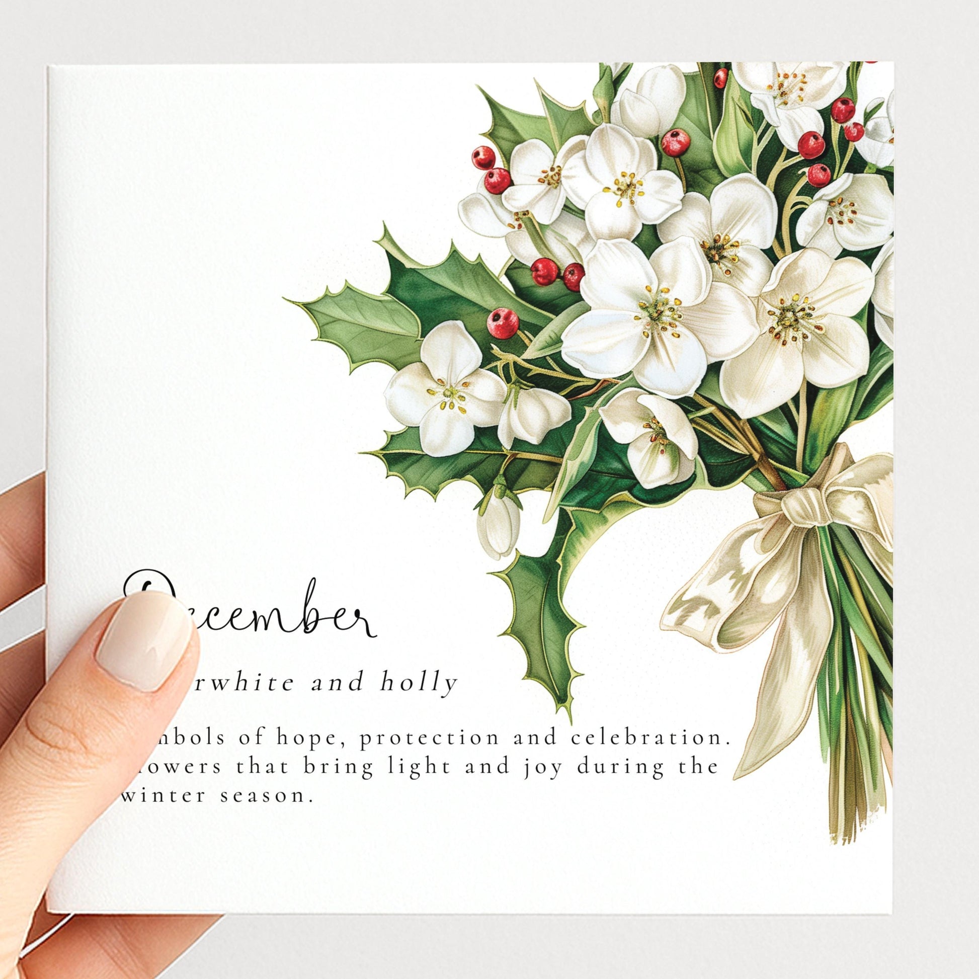 December Birth Flower Card
