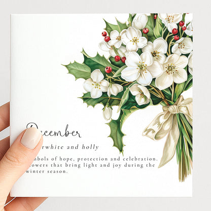 December Birth Flower Card