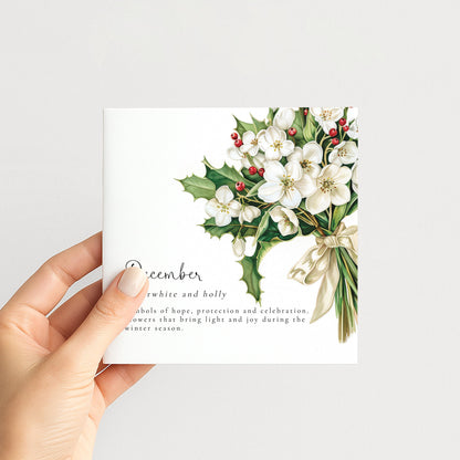 December Birth Flower Card