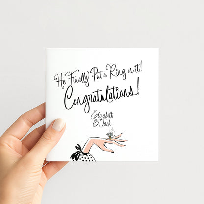 Engagement Card Couple – Personalised Stylish Matte Finish Card With Bold Script