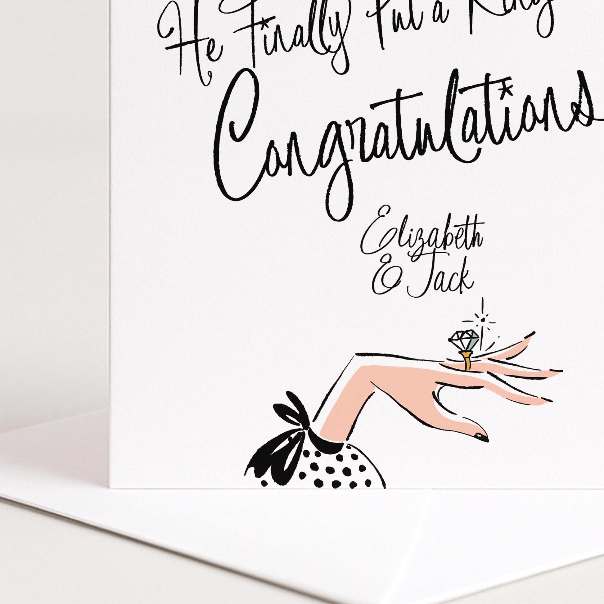 Engagement Card Couple – Personalised Stylish Matte Finish Card With Bold Script