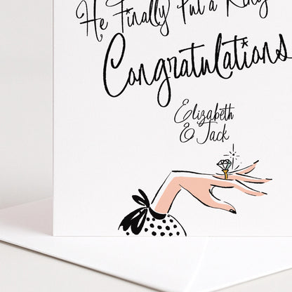 Engagement Card Couple – Personalised Stylish Matte Finish Card With Bold Script