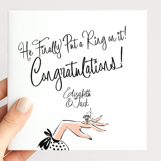 Engagement Card Couple – Personalised Stylish Matte Finish Card With Bold Script