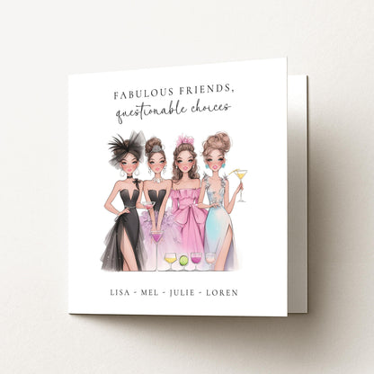 Fabulous Friends Card – Personalised Best Friend Birthday Greeting