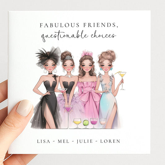 Fabulous Friends Card – Personalised Best Friend Birthday Greeting