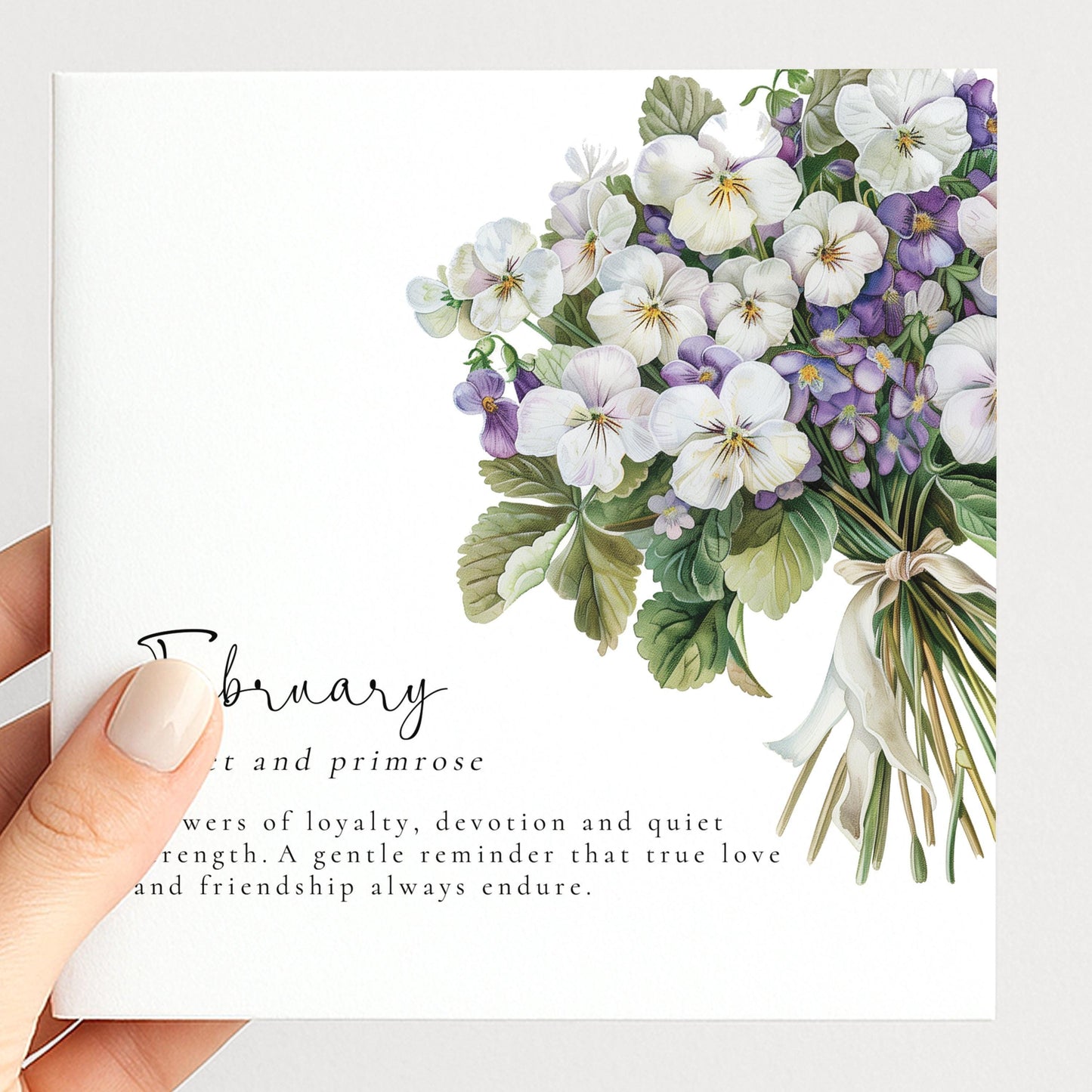 February Birth Flower Card
