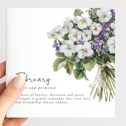 February Birth Flower Card