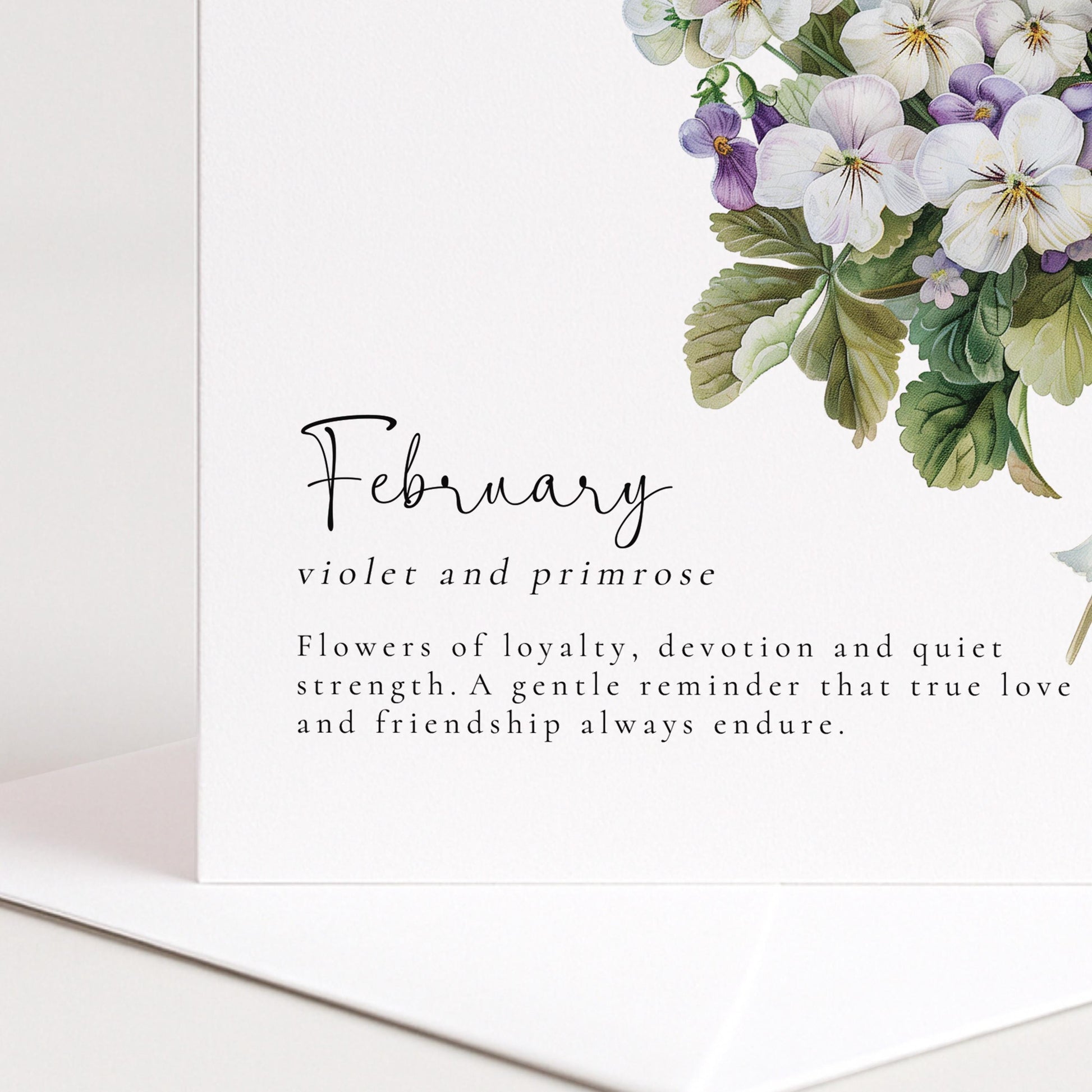 February Birth Flower Card
