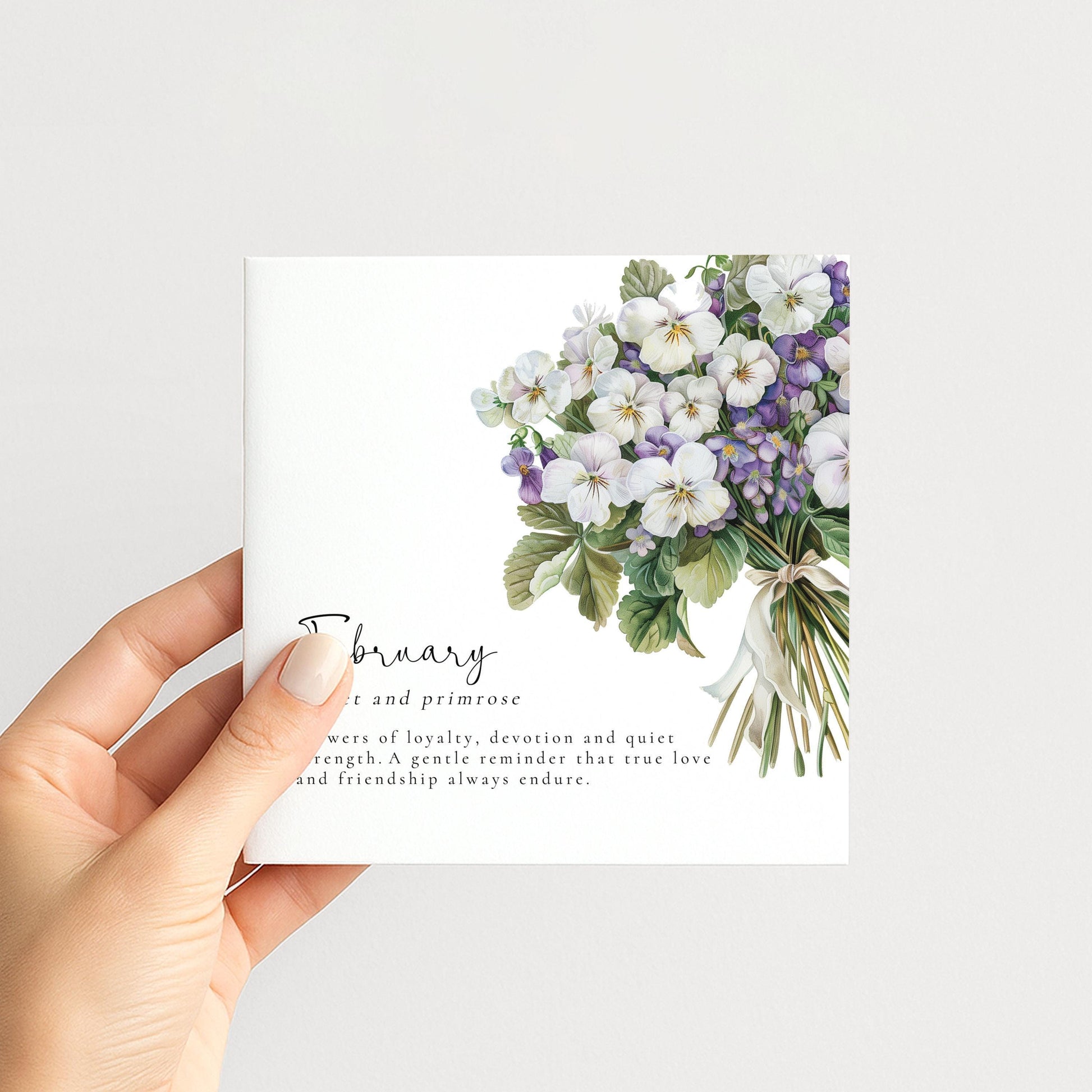 February Birth Flower Card