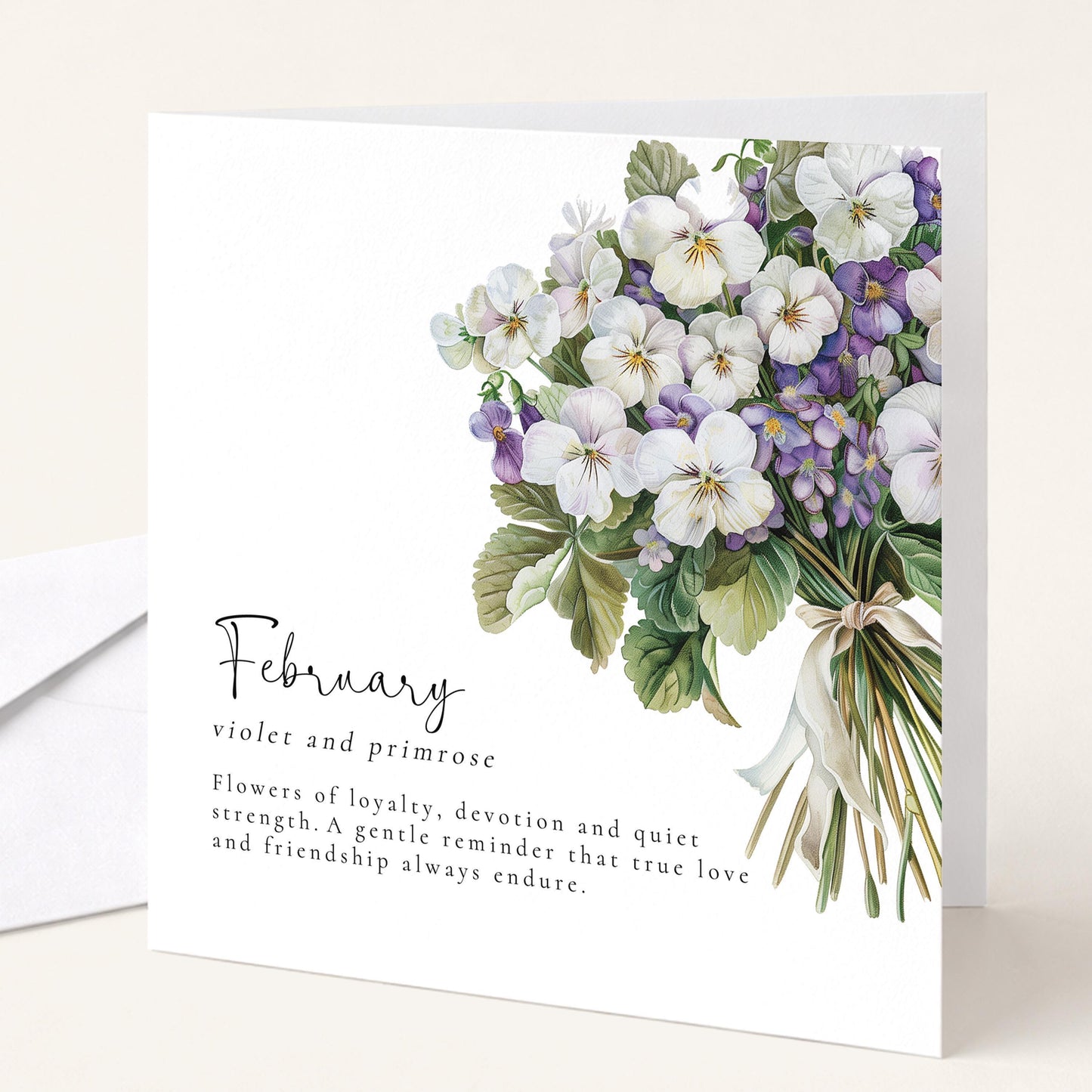 February Birth Flower Card