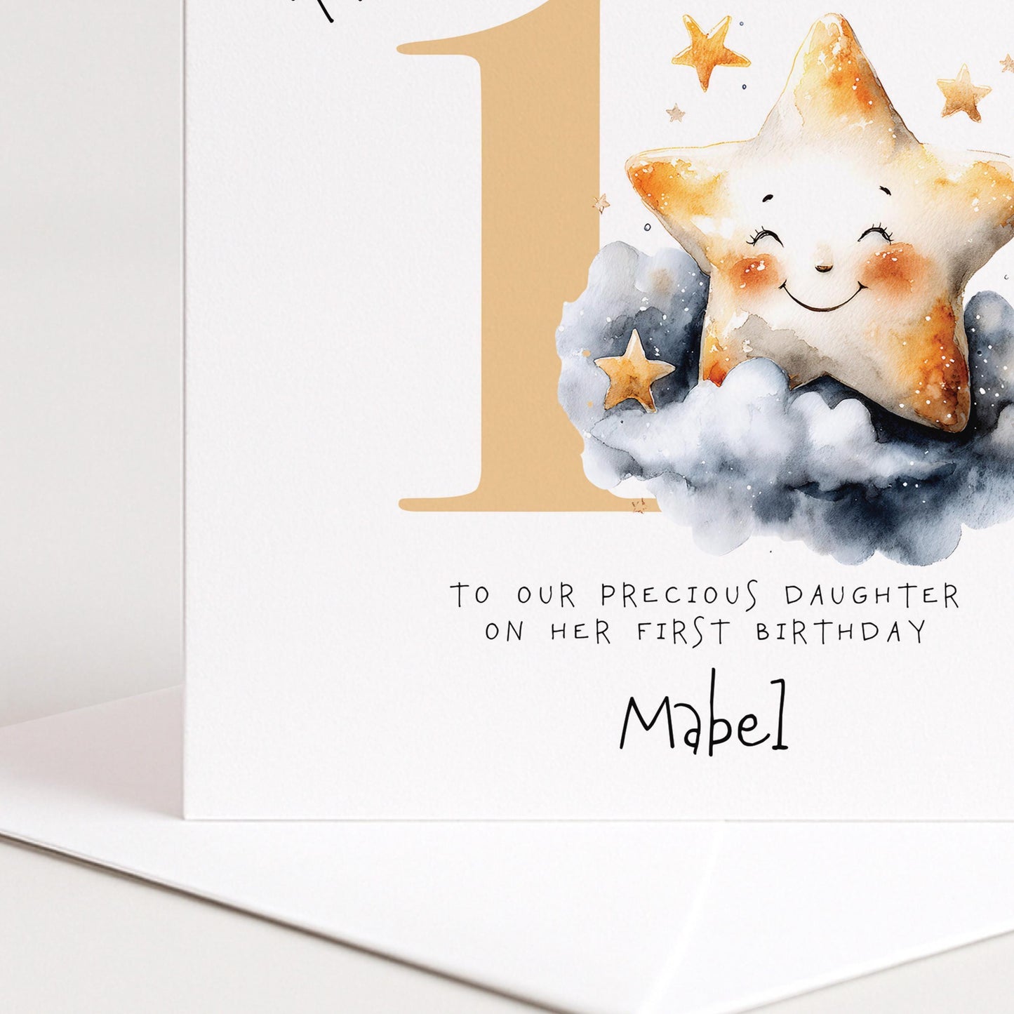 First Birthday Card - Personalised Twinkle Star Nursery Rhyme Keepsake