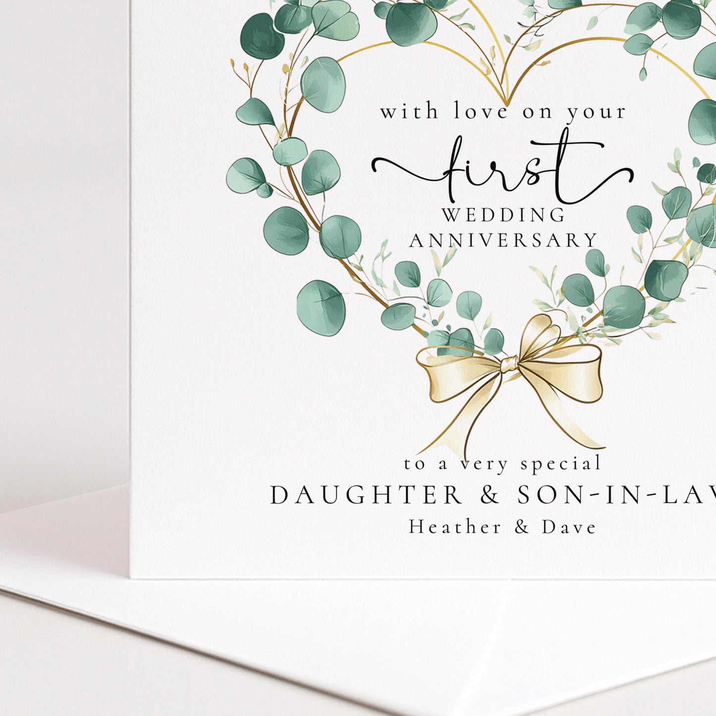 First Wedding Anniversary Card for Daughter and Son-in-law